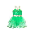 thumbnail image 6 of CHICTRY Kids Girls Christmas Sequins Bow Camis Dress Sleeveless Skating Tutu Leotard Carnival Party Performance Costume Green 4, 6 of 7