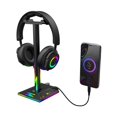 thumbnail image 1 of Soporte para auriculares para juegos RGB ABS Ehuebsd Soporte para suspensión de auriculares Audífonos USB, 1 of 4