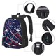 thumbnail image 2 of Balery Red White Blue Fireworks 1 Mochila para hombre y mujer - Tela Oxford 600D resistente - Gran capacidad, resistente al agua, ideal para la escuela, viajes y senderismo, 2 of 6
