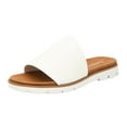 thumbnail image 3 of Zapatillas Sandalias planas para mujeres sin deslizamiento para viajar al aire libre (36) Blanco, 3 of 9