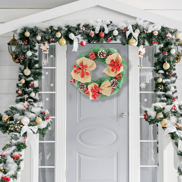 xihome Guirnalda de plstico verde de 76 cm (30 pulgadas) para decoracin de interiores y exteriores (puertas y paredes), ideal para fiestas navideñas, bodas y eventos. Resistente a la decoloracin.