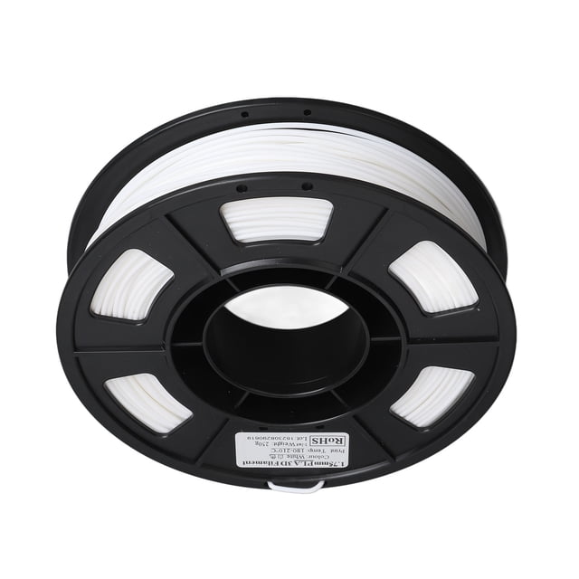3D Printer Filament, Smoothing Feeding 1.75mm White PLA Filament 8.8oz Net Weight Strong Adhesion for Refilling