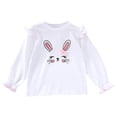 thumbnail image 1 of Posijego Hauts de Pâques pour Petite Fille, Col Rond, Manches Longues à Volants, Blouses Mignonnes pour Enfants, 1 of 4