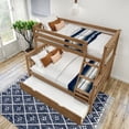 thumbnail image 6 of Plank+Beam Solid Wood Twin over Full Bunk Bed with Storage Trundle for Adults/Kids, Pecan, 6 of 9