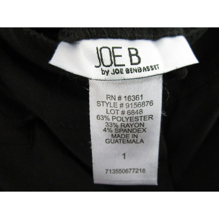 Joe B by Joe Benbasset Dress Pants 1 Black Straight Leg Dress