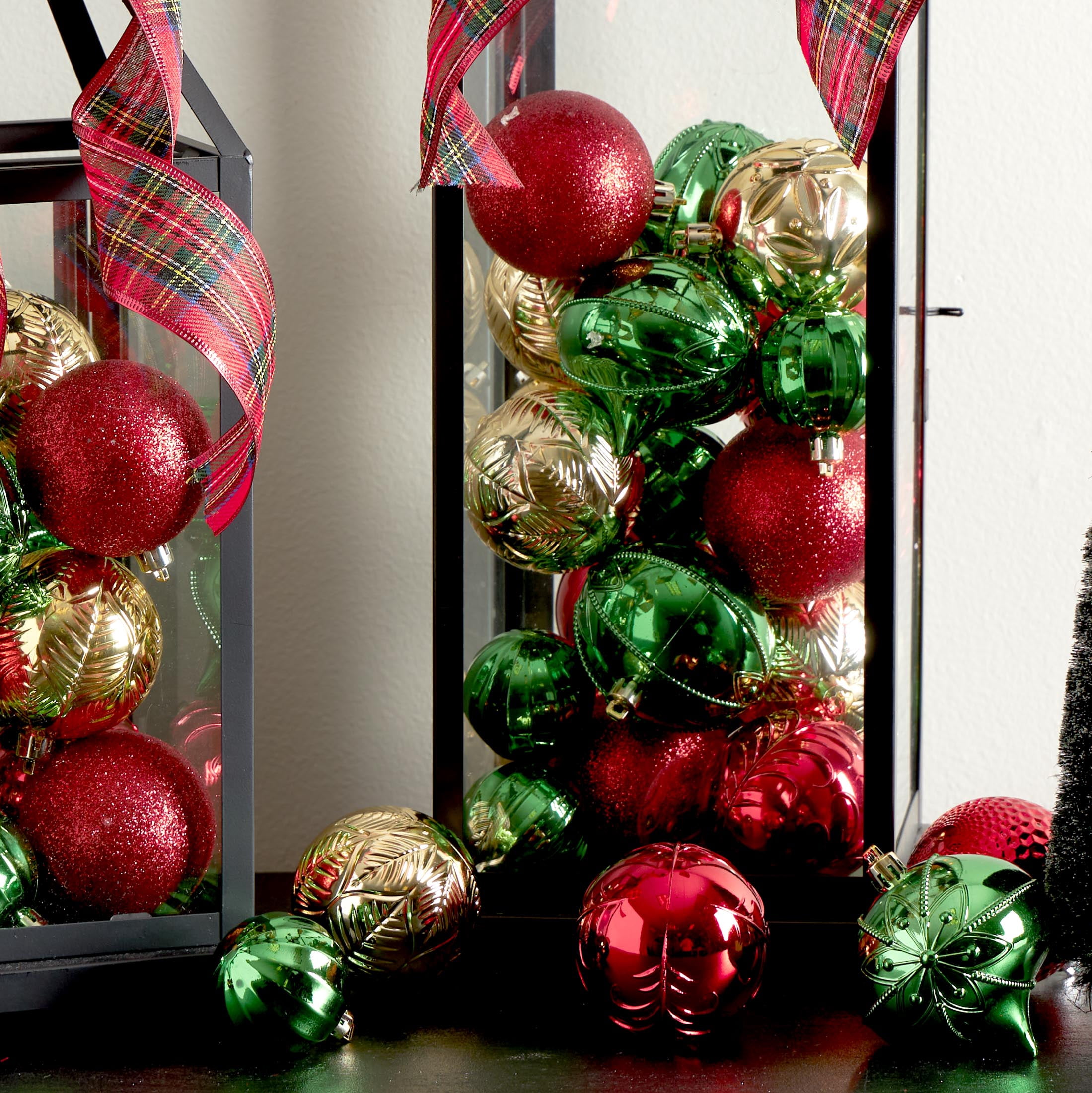 Red, Green and Gold Shatterproof Christmas Ball Ornaments, 50 Count, by Holiday Time