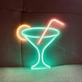 thumbnail image 3 of SHANJIA Cocktail Neon Signs for Wall Decor, Blue Cocktails Neon Light Sign,for Wall Decor Lights up Signs for Bar Pub Christmas Restaurant Bedroom Decoration, 3 of 6
