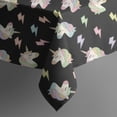 thumbnail image 5 of Black Cartoon Unicorn Lightning Pattern Square Tablecloth,Waterproof Square Table Cover,Wipeable Spillproof Washable Table Cover for Home Kitchen Party Decor 52"x52"(132x132cm), 5 of 6