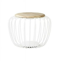 15 in. Cage Floor Lamp Portable Light White & Navaho White