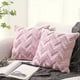 thumbnail image 4 of pink Set of 2 Artificial Wool and Velvet Cushion Covers, Soft Plush Decorative Pillow Case with Wave Pattern, 45x45CM, 4 of 5