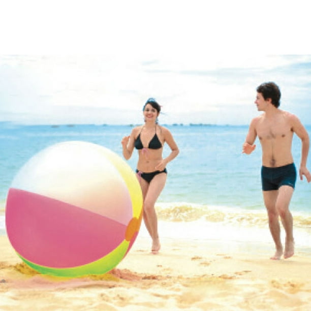 Lot de 3 balles de plage géantes de 1,8 m pour jouets de piscine, jouets de  piscine, grandes balles de plage gonflables en PVC de couleur arc-en-ciel