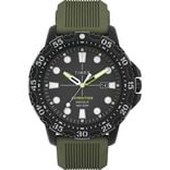 Timex Men's Expedition Gallatin 44mm Watch - Black Resin Case Green Dial Green Silicone Strap