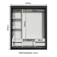 thumbnail image 4 of Ropero Closet Madesa Lyon Plus 3 Puertas 4 Cajones Negro, 4 of 11