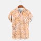 thumbnail image 5 of Blusa y camisa de manga corta con cuello vuelto para hombre, informal, a la moda, con estampado de bolsillo y botones, de poliéster., 5 of 6
