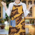 thumbnail image 6 of Yellow and Brown Of Leopard Print Apron-Garden Aprons for Women with Pockets-Cotton Linen Waterproof Kitchen Cooking Gardening Aprons Adjustable for Kitchen,Cooking,BBQ and Salon 33x27 Inch, 6 of 7
