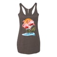 thumbnail image 2 of Wild Bobby, Flamingo Love Print, Animal Lover, Women Tri-Blend Racerback Tank Top, Brown, Small, 2 of 4
