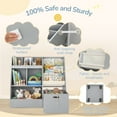 thumbnail image 6 of Curipeer 30'' Kids Bookshelf , 3-Tier Toy Storage Organizer with Removable Toy Bins, Gray, 6 of 9