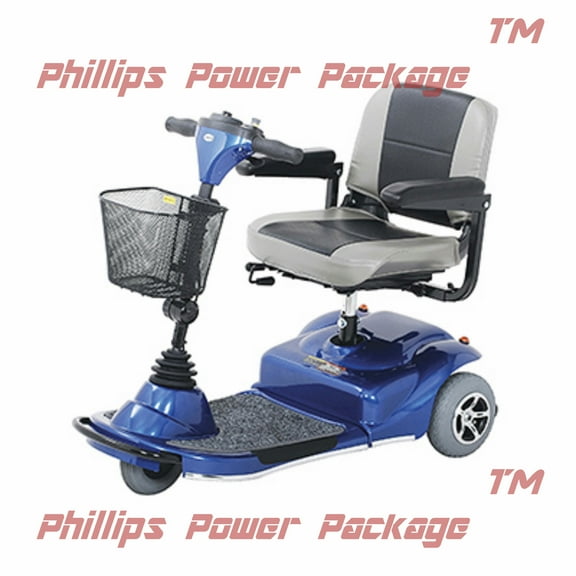 Merits - Pioneer 1 - 3-Wheel Mid-Size Scooter - 17"W x 16"D - Blue - PHILLIPS POWER PACKAGE TM - $500 VALUE