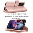 thumbnail image 5 of Takfox Moto G Stylus 5G 2024 Case, for Motorola Moto G Stylus 5G 2024 Wallet Case, PU Leather w Credit Card Holder Flip Cover [9 Card Slots][Kickstand] Magnetic Detachable Hard Case & Strap-Rose Gold, 5 of 9