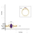 thumbnail image 4 of ANGARA Natural Criss-Cross Marquise Amethyst Solitaire Ring with Diamonds in 14K Yellow Gold for Women (Size-10x5mm) | February Birthstone, Anniversary, Jewelry Gift for Women | Natural Amethyst Ring, 4 of 9