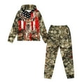 thumbnail image 4 of Uorisanigo 2Pcs Set Long Sleeve Pullover Hoodie and Jogger Sweatpants Casual Boys Girls Kids Youth Camo American Flag Deer Hunter Activewear Set Fall Winter Outfits Clothes, 4 of 7