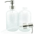 thumbnail image 5 of AuldHome Design Hobnail Glass Soap Dispenser (Clear, 3-Pack); Decorative Pump Bottles, 5 of 6