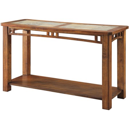 Coaster 1 Shelf Console Table with Slate Top in Light Oak