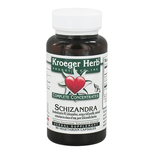 Kroeger Herbs Schizandra Complete Concentrate Vegetarian Capsules, 90