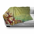 thumbnail image 3 of Flower Soft Flannel Fleece Blanket, Romantic Bouquet Rose Chamomile Grunge Pastoral Scene of the Natural World Print, Cozy Plush for Indoor and Outdoor Use, 50" x 70", Yellow White, by Ambesonne, 3 of 6
