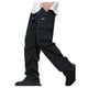 thumbnail image 1 of Pantalones de trabajo para hombre, de color liso, con cordón, cintura elástica y múltiples bolsillos, 1 of 5