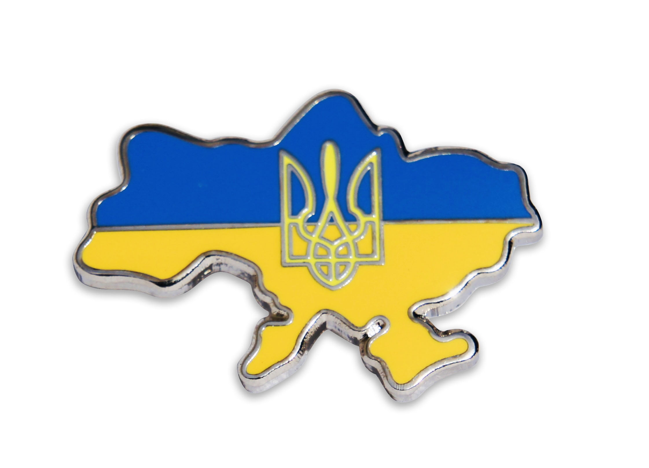 Ukrainian National Country Flag Lapel Pin Butterfly Metal Tryzub Coat of Arms 