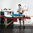 thumbnail image 2 of BestMassage Massage Table 24 inch Height 2 Folding Height Adjustable with Towel Hanger,Burgundy, 2 of 8