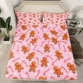 thumbnail image 2 of Castle Fairy Gingerbread Man 3pcs Twin Sheet Sets,Merry Christmas Twin Fitted Sheet,Festival Theme Breathable Flat Sheet,Super Cozy Cartoon Room Decor, 2 of 7