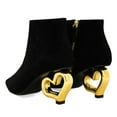 thumbnail image 2 of XYD Women Cute Heart Shaped Heel Ankle Boots Pointed Closed Toe Side Zipper Short Booties Fashion Party Casual Shoes Size 9 Black, 2 of 4