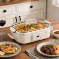 thumbnail image 4 of 4 Quart Cream White Casserole Digital Slow Cooker, Premium Ceramic Bakeware for Oven, 4 of 6