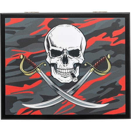 Humidor Supreme Skull N Swords 20-Cigar Capacity Travel Humidor, Red Camo