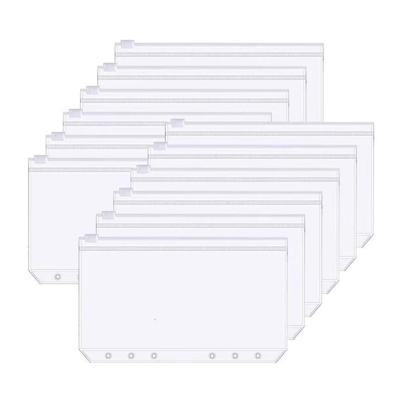 CEORPER Three Holes File Bag Binders File Pocket Blinder Pouches Zipper File Folders