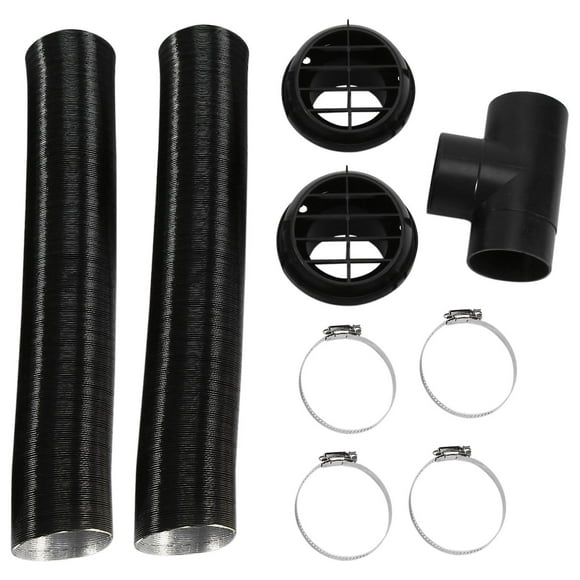 60mm Car Auto Heater Pipe Duct T Piece Warm Air Outlet Vent Hose Clips Set For Parking Heater Webasto Eberspacher