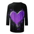 thumbnail image 4 of Qulqfy Plus Size Tops for Women Cute Valentines Day 3/4 Length Sleeve Shirts Tunic Fall Hearts Crew Neck Spring Tops Blouses for Women 5XL, 4 of 5