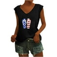 thumbnail image 2 of Wycnly Womens 4th of July Tank Tops Loose Fit Breathable Patriotic Shirts Vest Summer Fashion Independece Day Graphics V-Neck Sleeveless Blouse Black m, 2 of 5