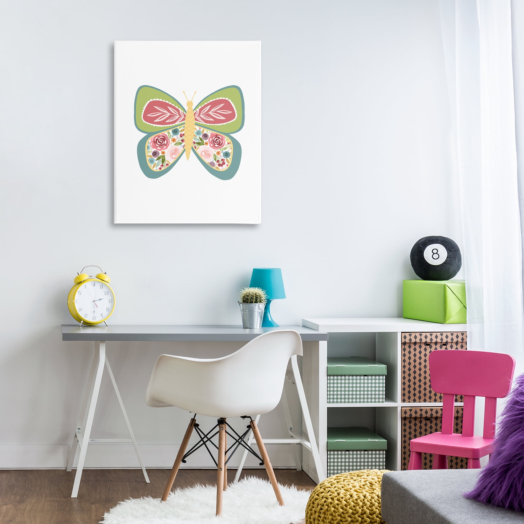 Stupell Industries Boho Pattern Butterfly Animals & Insects Painting Gallery Wrapped Canvas Art Print Wall Art, 30 x 40