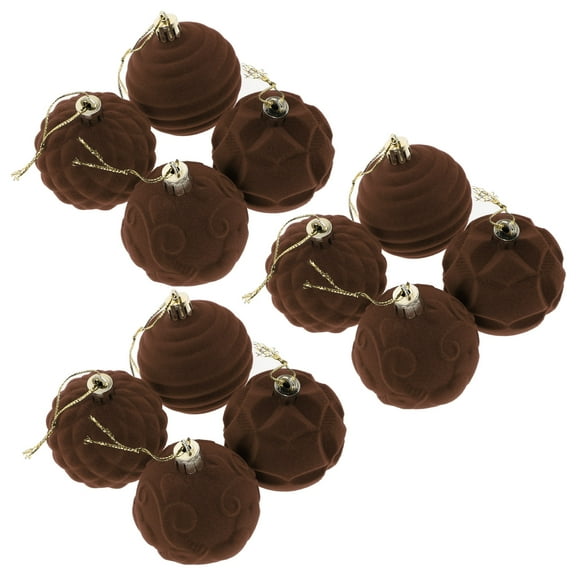 HONMEET Festive Velvet Hanging Ornaments 12Pcs 2.4In