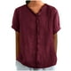 thumbnail image 1 of Camisas de Manga Corta para las Mujeres Casual V-Cuello Sólido Encaje Blusa Superior, Camisa de Verano de Moda para Diario Y Fiesta, 1 of 6
