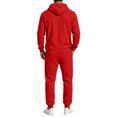 thumbnail image 4 of Hearthz Sweatsuits for Men 2 Piece Tracksuit Drawstring Elastic Sweatshirt and Joggers Set Solid Color Athletic Men's Sweatsuits Red S, 4 of 7