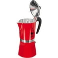 thumbnail image 3 of Moka Pot, Stovetop Espresso Maker, 6 Shots, Aluminum, Red, 3 of 4
