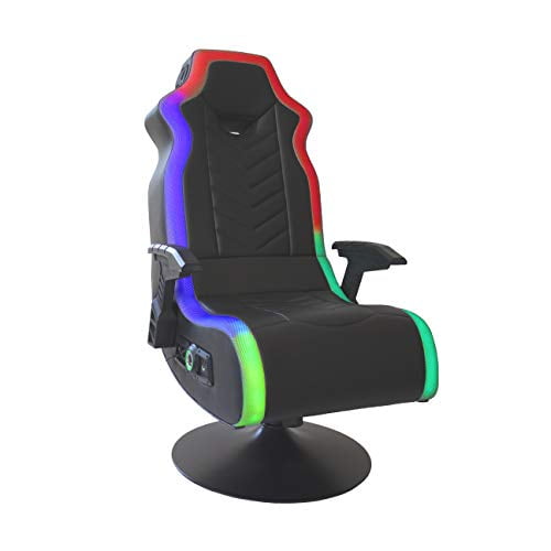 X Rocker 5152401 33” x 25” x 45” RGB Prism Pedestal Chair 2.1 Dual w/LED Black 