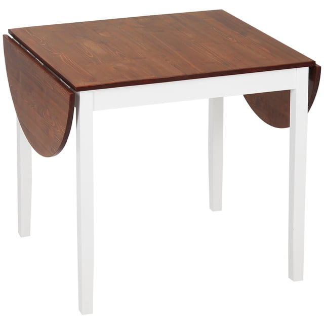 CoSoTower Solid Wood Kitchen Table, Drop Leaf Tables for Small Spaces, Folding Dining Table, Brown