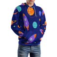 thumbnail image 5 of Space Rockets And Planets Pattern 3d Sweatshirts Hoodie Fashion Casual Personality Men's Women Street Hoodie Pullovers Long Sleeve Comfortable Top, 5 of 6