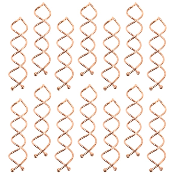 Minkissy 20Pcs Rose Plated Gold Spiral Hair Clips Hair Decorations Ball Tip Pins for Daily Use