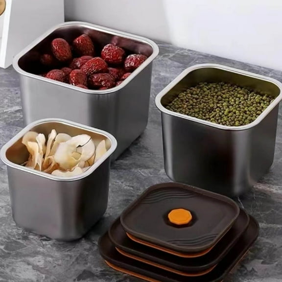 Stainless Steel Food Storage Container - Leak-Proof Airtight Container for Refrigerator, Meal Prep, Freezer-Safe with Lid